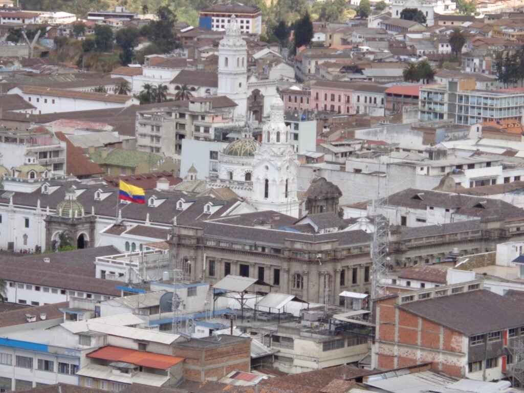 Rooftops and church towers of Quito's historic center