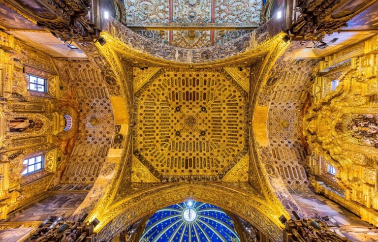 The gilded ceiling of the Church of San Francisco